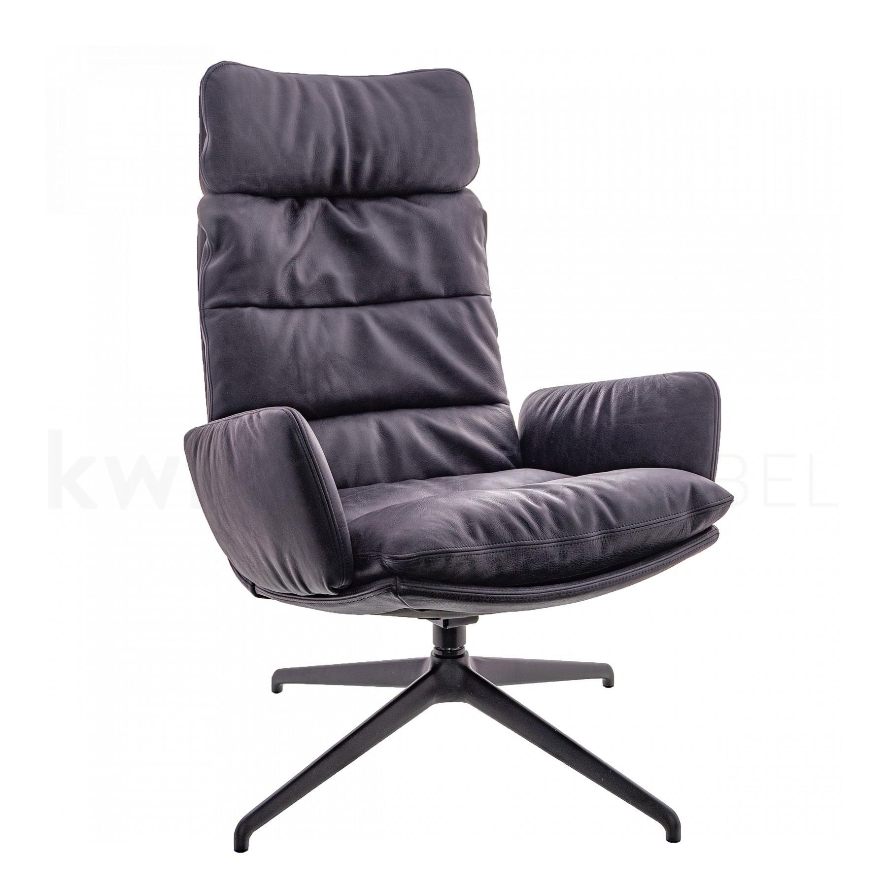 ARVA LOUNGE Armlehnensessel mit Kopfstütze 4-Fuß-Stern-Gestell SL