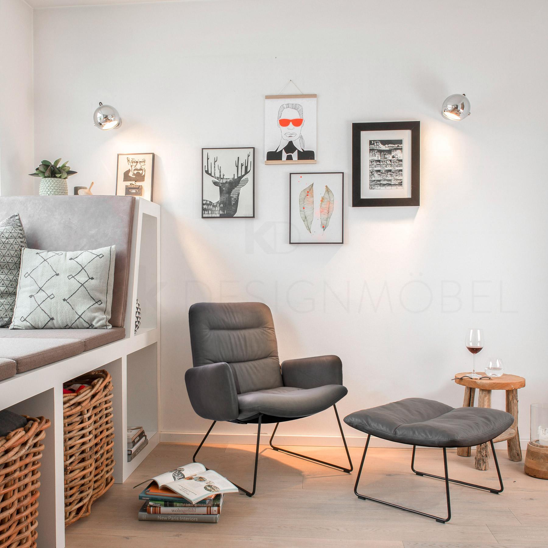 ARVA LIGHT LOUNGE Armlehnensessel mit Drahtkufengestell