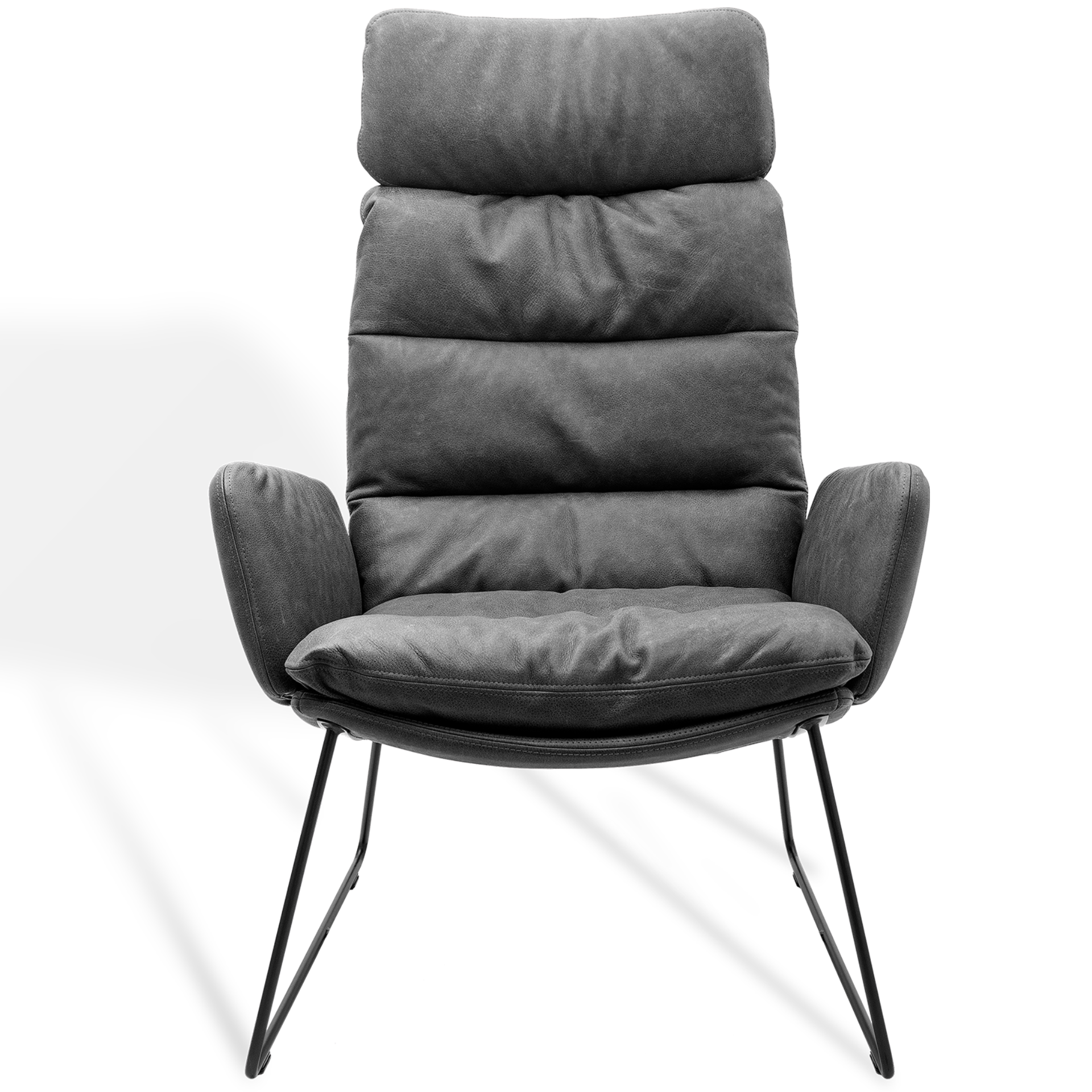 ARVA LOUNGE Armlehnensessel mit Kopfstütze & Drahtkufengestell